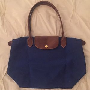 Longchamp Le Pilage nylon tote cobalt blue